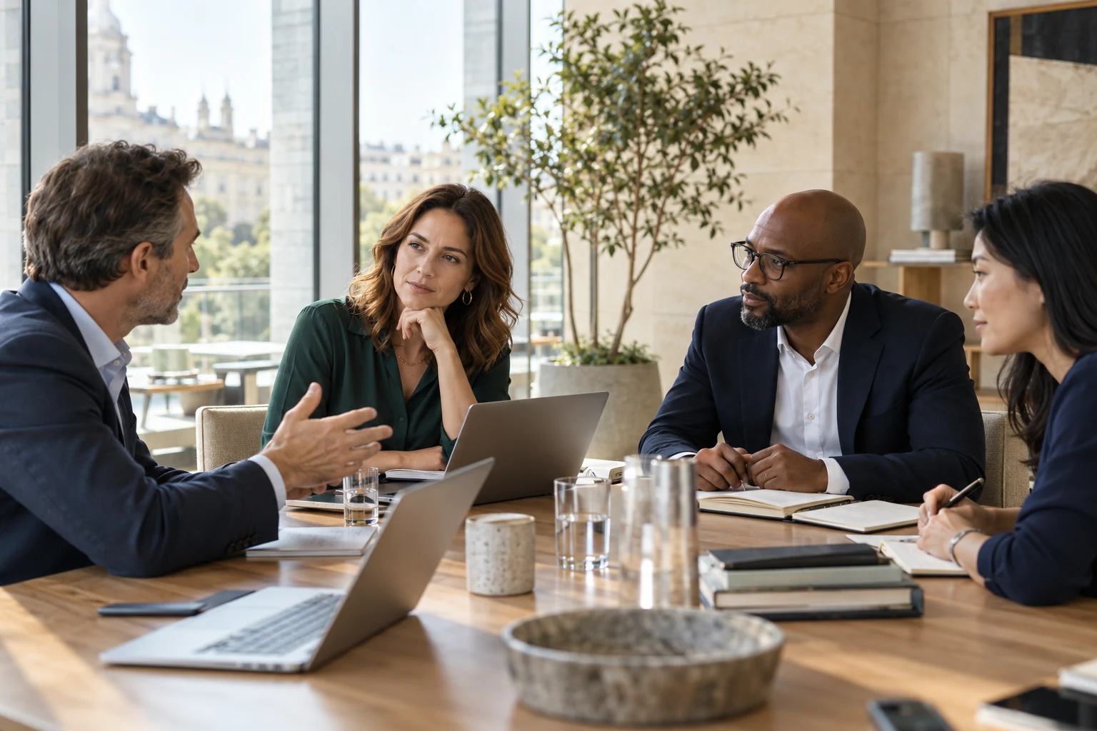 Corporate learning leaders collaborating on an AI programme